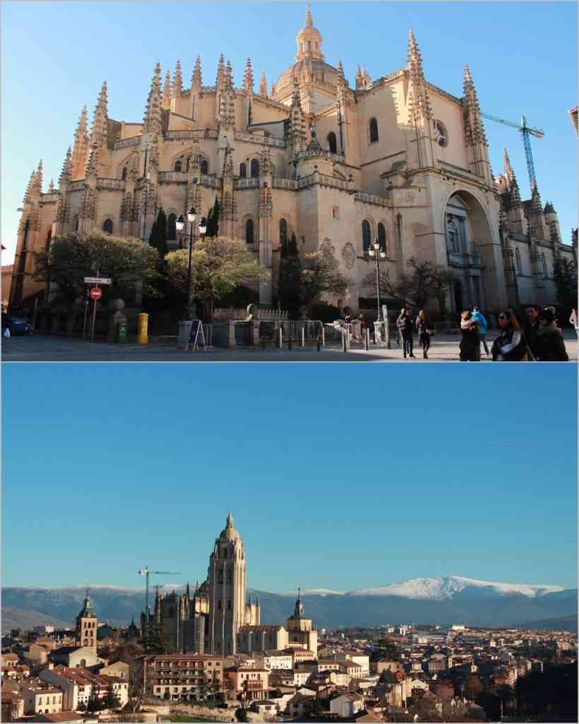 Na foto de baixo, a grandiosa Catedral destaca-se na paisagem da cidade de Segóvia. Fotos: Arquivo Pessoal/Divulgação.