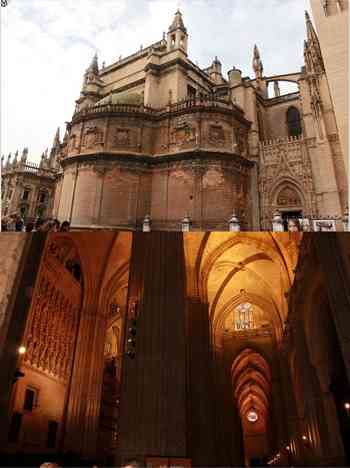 Exterior e interior da Catedral. Foto: Aquivo Pessoal / Divulgação.