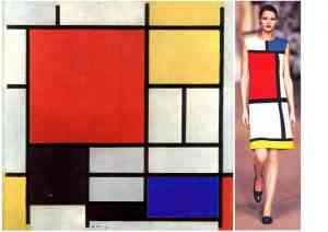 Vestido Mondrian de Yves Saint Laurent, 1965. Fonte: Artedescrita