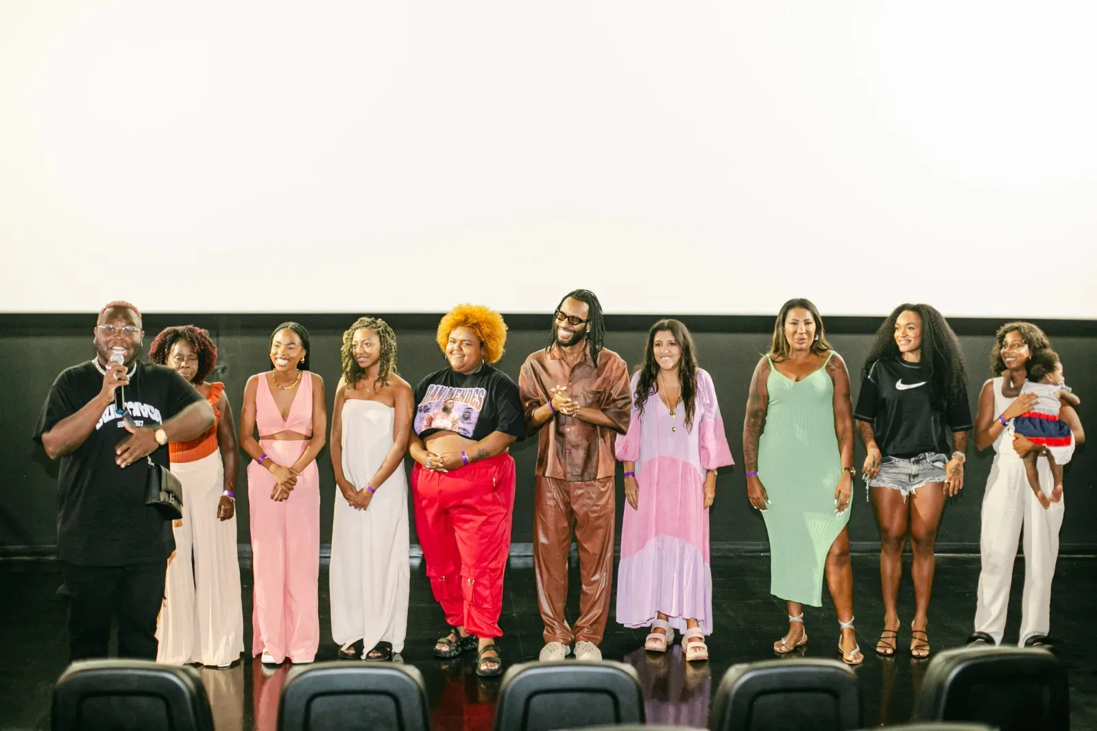 Elenco na pré-estreia da Web série Natal em Família, no Shopping Metropolitano