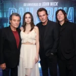 Os atores Ian McShane, Ana de Armas, Len Wiseman, e Norman Reedus no coquetel de Bailarina, na CCXP24.