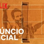 Thumbnail de anúncio da série documental "Rafa", sobre o tenista espanhol Rafael Nadal. À esquerda, inferior direito, está escrito "anúncio oficial". A figura de Rafael Nadal está desenhada em relevo em uma quadra de tênis vista de cima.