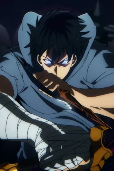 Solo Leveling | Netflix Anuncia Live-action O protagonista de Solo Leveling em posição de combate. Capa para a matéria "Os Piores Animes de 2024".