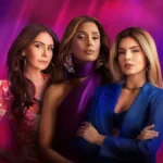 Giovanna Antonelli, Camila Pitanga, e Camila Queiroz, posando para imagem promocional de capa da novela da Max "Beleza Fatal".
