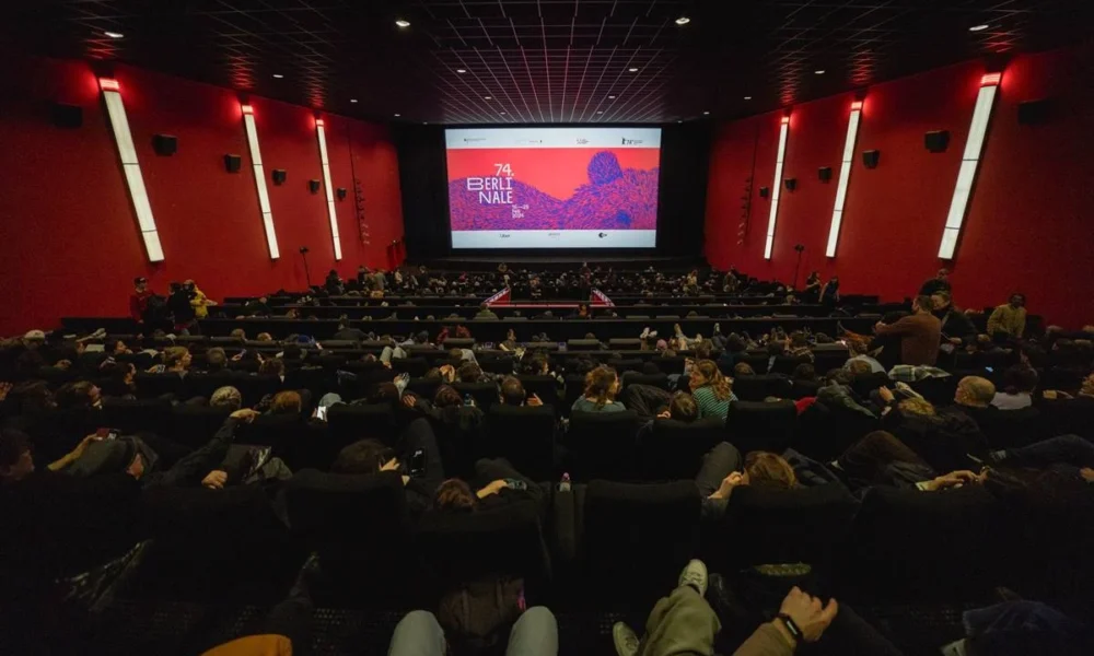 Sala de exibição no Berlinale, Urso de Ouro, festival internacional de cinema em Berlim.