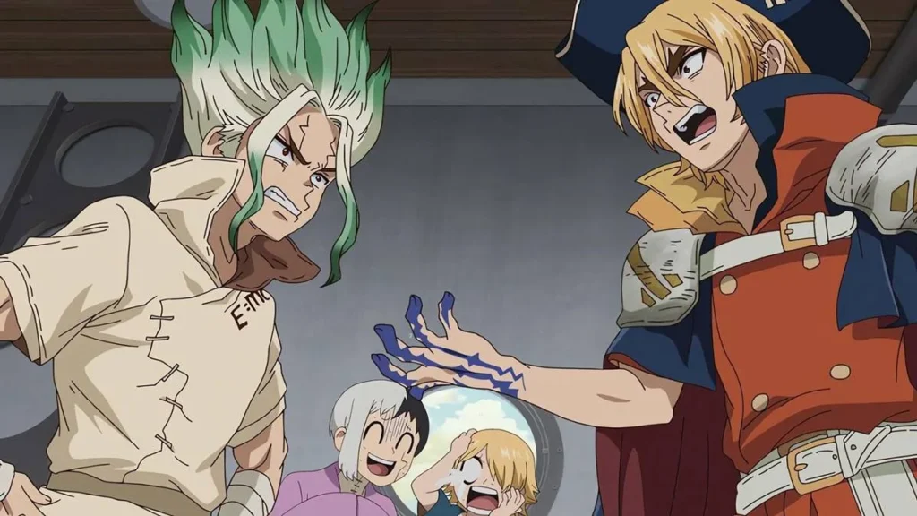 11 Principais Animes de 2025 | O Que Volta e o Que Estreia 1 Senkuu discutindo em "Dr. Stone: Science Future" (2025).