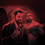 Protagonistas de "Covil de Ladrões 2" armados com um filtro vermelho.