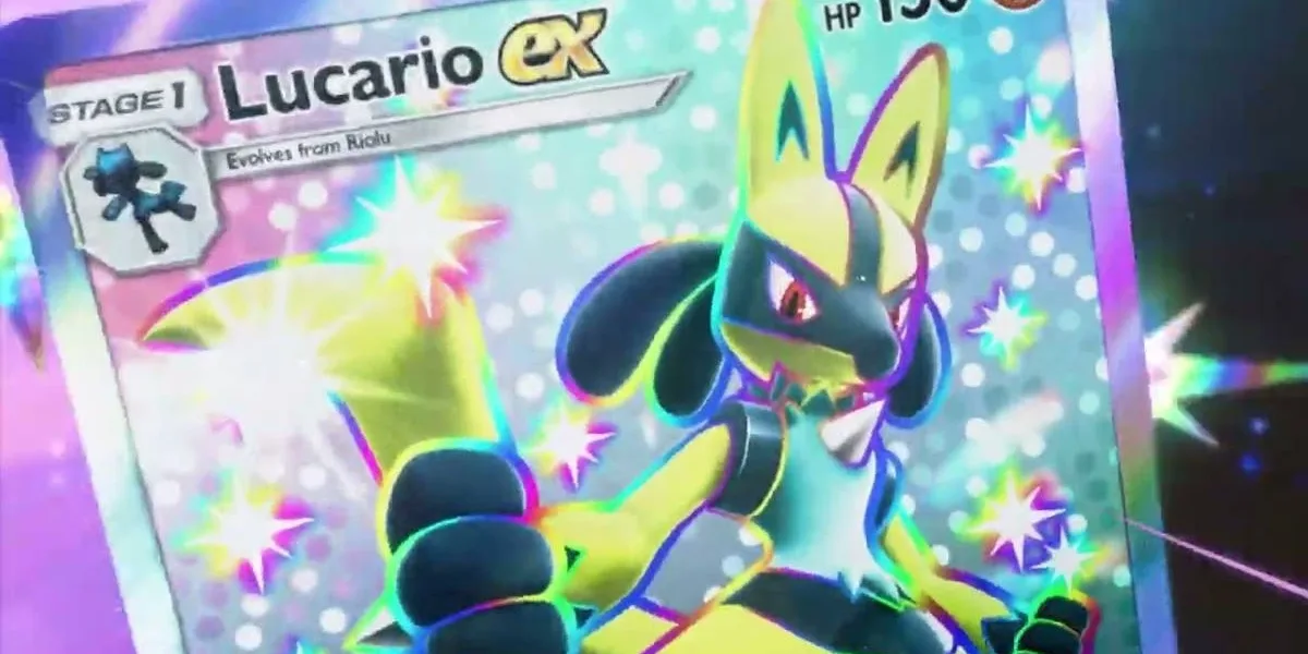 Pokémon TCG Pocket Anuncia Nova Expansão: Shining Revelry Imagem de divulgação da nova expansão de Pokémon TCG Pocket: Shining Revelry. Em destaque um Lucario ex Shiny.