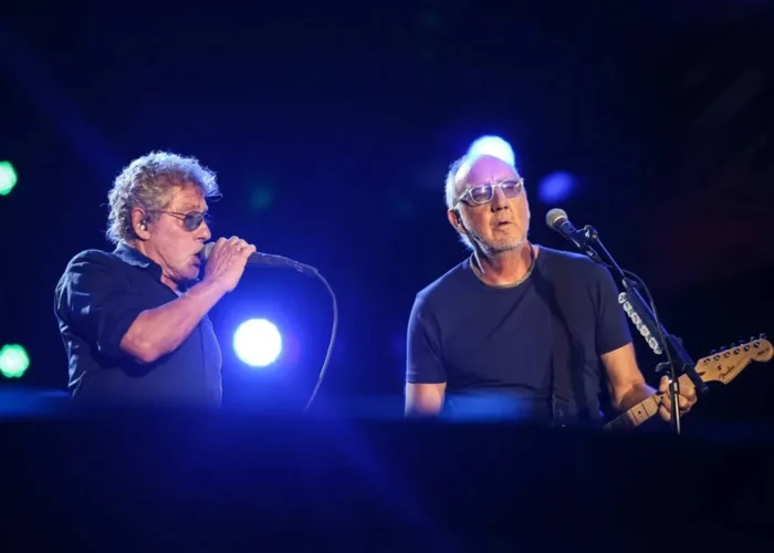 Membros do The Who em apresentação no Rock in Rio 2017.