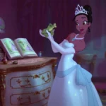 Paradise (2025) | Conspirações, Drama e Alteração da Realidade Tiana segurando o príncipe Naveen, na forma sapo, no filme "A Princesa e o Sapo", de 2009. Ela está em um quarto com mobiliário da época.