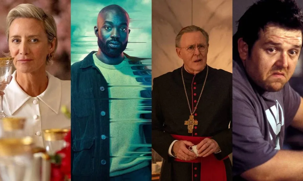 Janet McTeer em "Kaos" (Netflix), Paapa Essiedu em "Projeto Lázaro" (Prime Video), John Lithgow em "Conclave" (Prime Video), e Nick Frost em "Zombies Party - Uma Noite... de Morte" (Prime Video). Os quatro atores estarão na série de Harry Potter da HBO Max.