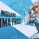 Missão Impossível 8 | Veja o trailer do último filme da franquia Card de apresentação da nova personagem jogavem de Marvel Rivals: Emma Frost. Card branco com detalhes em azul claro vivo. A personagem está com a mão direita protegendo sua vista, traje branco e azul, unhas longas da cor do batom, também azul.