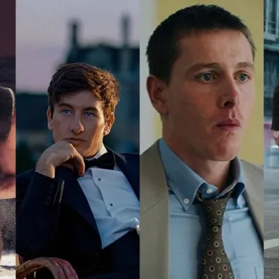 Colagem com os quatro atores que interpretarão os filmes, respectivamente nos longas "Gladiador 2", "Saltburn", "Babygirl", "Um Lugar Silencioso: Dia Um", sendo eles Paul Mescal, Barry Keoghan, Harris Dickinson, e Joseph Quinn.