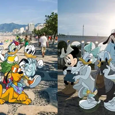 HOUSE OF MOUSE TOUR | Festa Imersiva Inédita da Disney Desembarca no Rio de Janeiro Com Show de Pedro Sampaio Personagens da Disney, Mickey, Pluto, Pato Donald, Margarida, Minney, e Pateta, em estilo 2d caminhando e posando pelas ruas de pontos turísticos do RJ.