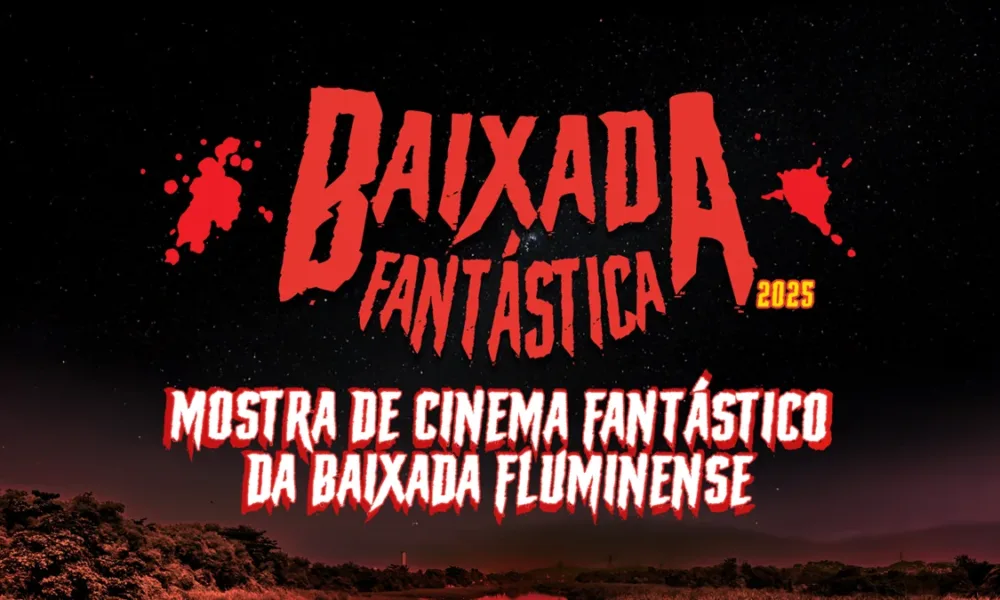 Logo promocional para mostra Baixada Fantástica 2025.
