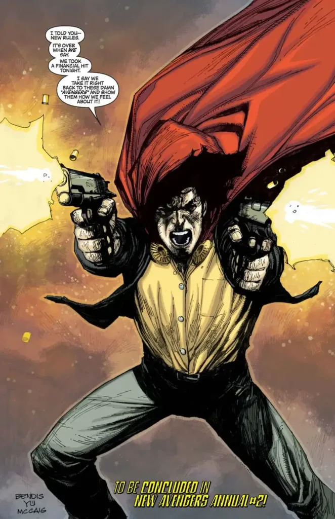 Coração de Ferro | Quem é o Capuz? Conheça a História do Vilão Encapuzado 3 Capuz com pistolas gêmeas em Novos Vingadores #37