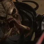 Clássicos Por Um Triz: 10 Hits Que Quase Não Foram Gravados Predador na animação "Predador: Assassino de Assassinos", olhando para a câmera ameaçadoramente.