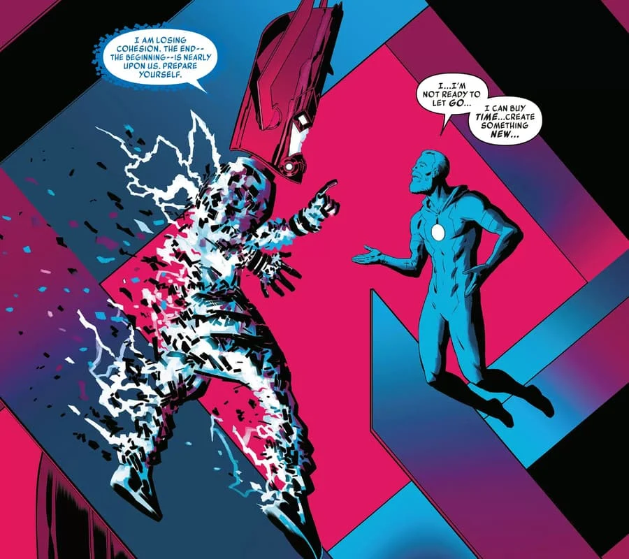 Quarteto Fantástico | Por que Galactus Come Planetas? 6 Galactus e Franklin Richards em "A História do Universo Marvel (2019) #6".