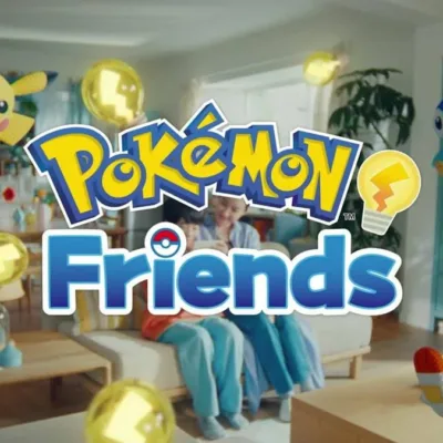 Pokémon Presents | Saiba Tudo que Rolou na Live de 22/07 Imagem promocional em uma sala de estar com pessoas jogando no sofá Pokémon, e Pikachu, Sprigatito e Scorbunny nos cantos da tela pulando. Logo de "Pokémon Friends" ao centro.