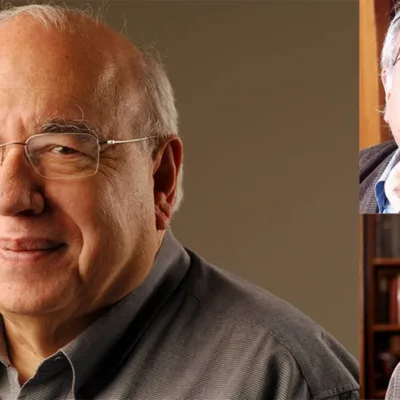 Morre Luis Fernando Verissimo aos 88 Anos Colagem com três fotos de Luis Fernando Verissimo, por volta de 80 anos.