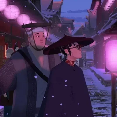 Imagem captura de tela usada como divulgação da primeira temporada da animação da Netflix "Samurai de Olhos Azuis".