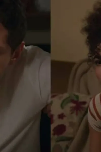 Vale Tudo | Entenda a Sequência de Furos Que Está Indignando os Telespectadores Colagem de duas fotos com personagem Leonardo Roitman à esquerda (Guilherme Magon) e Ana Clara à direita (Samantha Jones) em novela "Vale Tudo" de 2025.