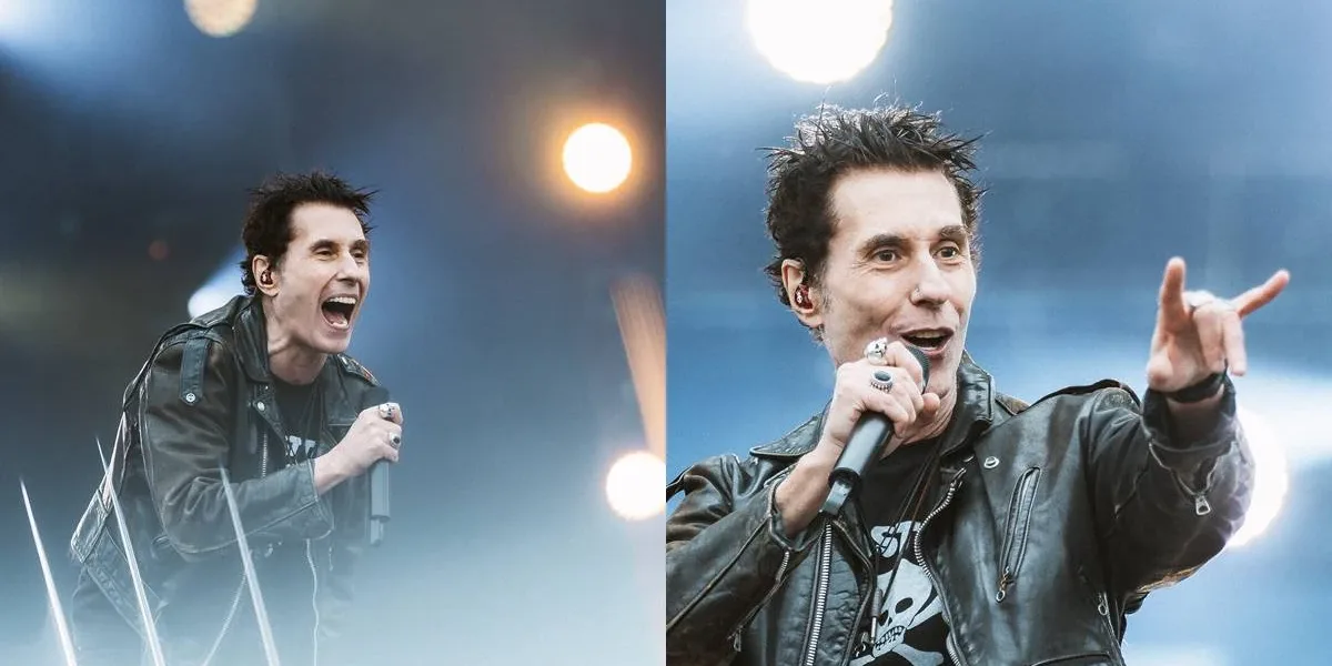 The Town 2025 | Capital Inicial Não Se Arrisca e Faz Set Enxuto Composto de Hits Dinho Ouro Preto em duas fotos no show do Capital Inicial no The Town 2025.