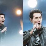 Dinho Ouro Preto em duas fotos no show do Capital Inicial no The Town 2025.