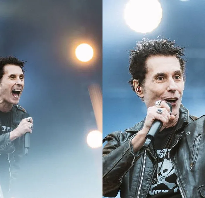 Dinho Ouro Preto em duas fotos no show do Capital Inicial no The Town 2025.