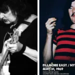 Colagem com Ritchie Blackmore à esquerda e segunda foto com John Bonham nos bastidores de um show do Led Zeppelin.