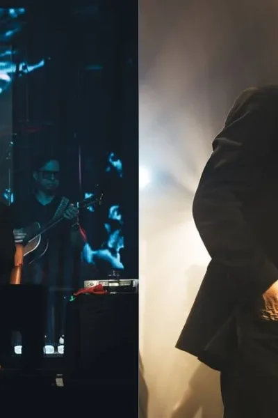 Fábio Jr. Chega com Turnê “Bem Mais Que Meus 20 e Poucos Anos” em São Paulo Fábio Jr. em apresentação no Allure Music Hall em 2025, colagem de duas fotos com cantor no palco.