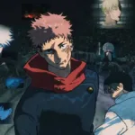 Pôster horizontal de "Jujutsu Kaisen: Execução", filme de recapitulação do arco do Incidente de Shibuya de segunda temporada.
