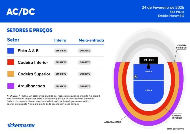 AC/DC no Brasil | Saiba Tudo Sobre a Vinda da Banda 1 ACDC mapa