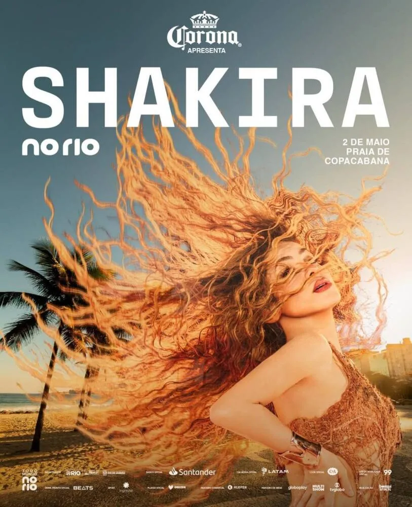 Shakira é confirmada como atração em Copacabana e revela pôster do evento 1 Shakira no Rio