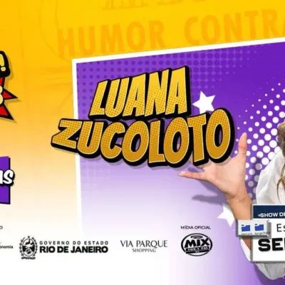 Cartaz da terceira edição do Festival Humor Contra-ataca promocional ao dia de Luana Zucotolo.