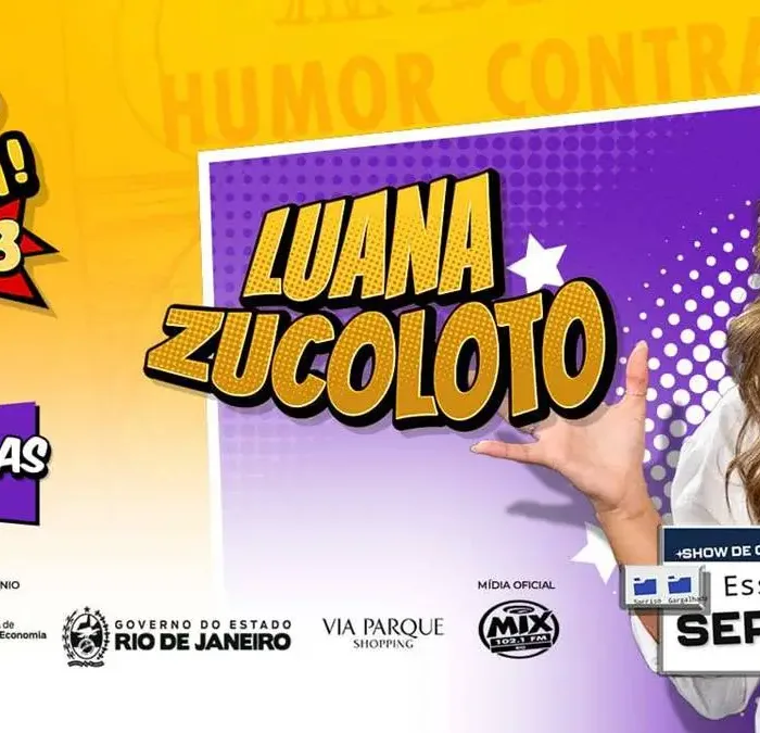 Cartaz da terceira edição do Festival Humor Contra-ataca promocional ao dia de Luana Zucotolo.