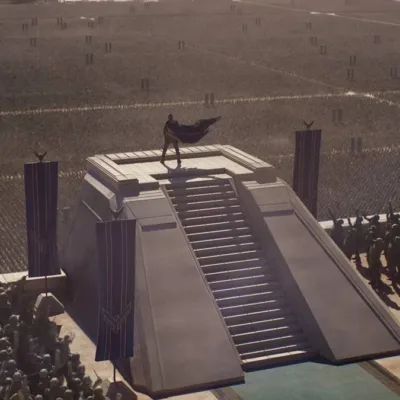 Uma das primeiras imagens de 'Duna: Parte 3', revelando um exército interlagáctico em formação.