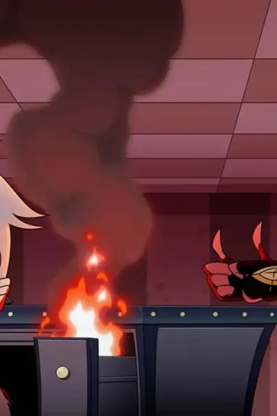 Captura de tela promocional da S2E12 de Helluva Boss: "Mastermind".