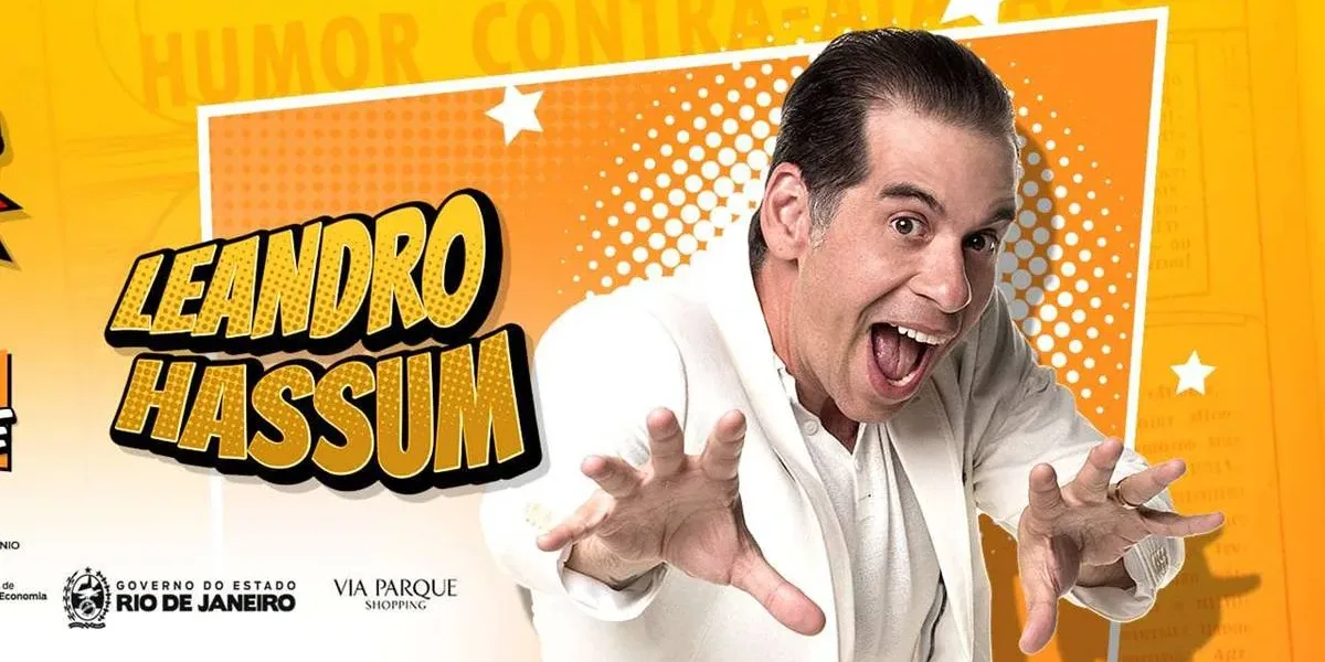 Imagem promocional do festival "Humor Contra-ataca" em especial de Leandro Hassum.