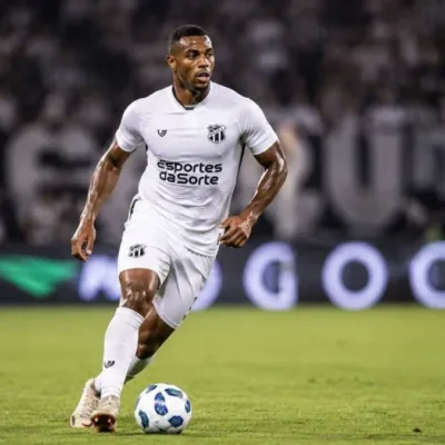 Jogador do Ceará com domínio de bola em partida. Imagem gerada por IA.