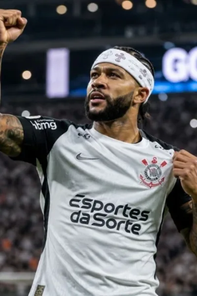 Corinthians para as oitavas de final da Copa do Brasil 2026. Memphis Depay em destaque. Imagem gerada por IA.