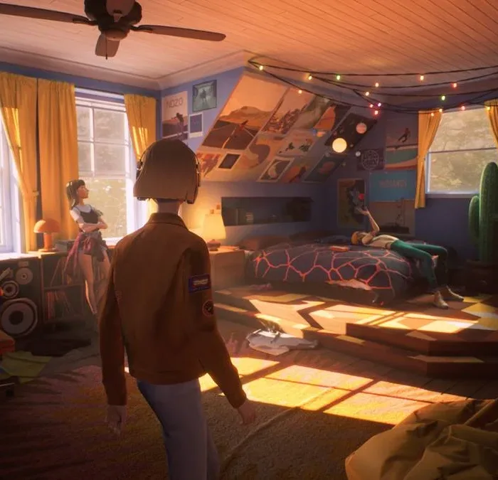 Personagens de "Mixtape" em um quarto de manhã, espalhados por ele, de pé olhando para o nada, caminhando, deitado numa cama brincando com uma bola entediado.