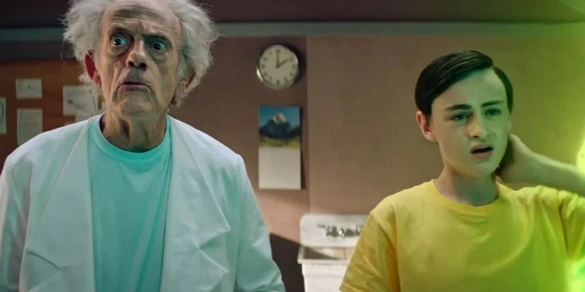 Rick and Morty pode ganhar live-action pela Warner Bros. Campanha promocional da Adult Swim estrelada por Christopher Lloyd como Rick Sanchez e Jaeden Martell como Morty em laboratório.