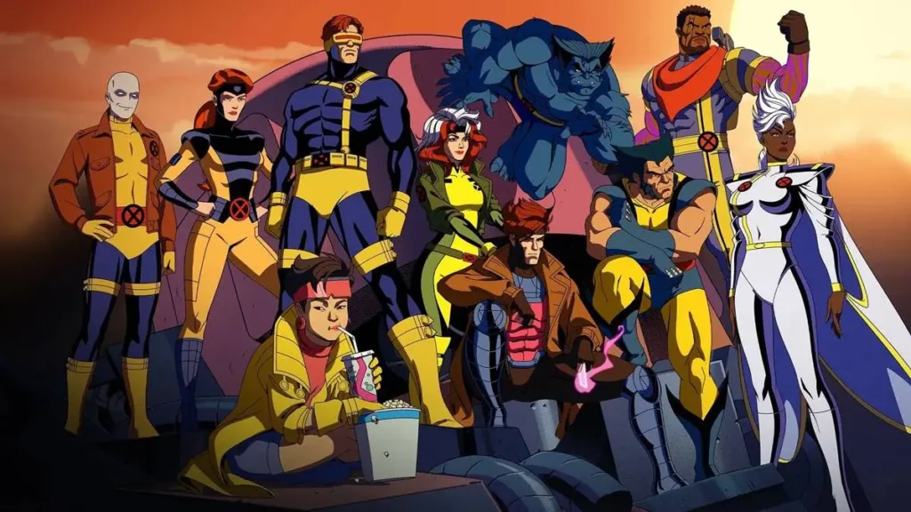 X-Men '97 | Marvel Divulga Trailer e Confirma Data de Çançamento da 2ª Temporada 2 Equipe dos X-Men na série animada 2024 "X-Men '97", como se estivessem posando para foto. Ao fundo, paisagem de final de tarde.