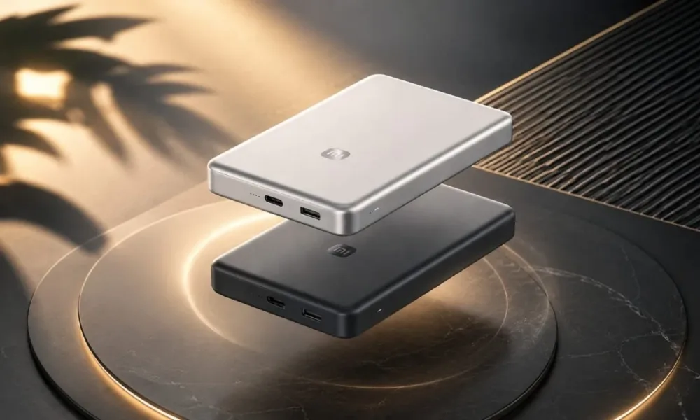Novo carregador ultrafino da Xiaomi. Imagem gerada por IA.