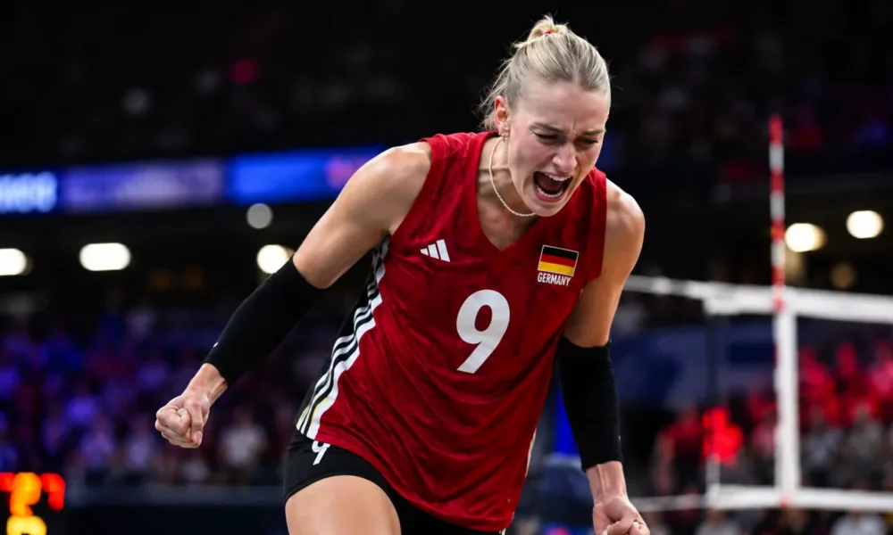 Volei feminino: Jogadora Comemorando