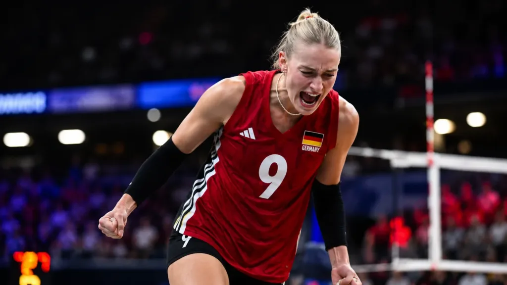 Volei feminino: Jogadora Comemorando