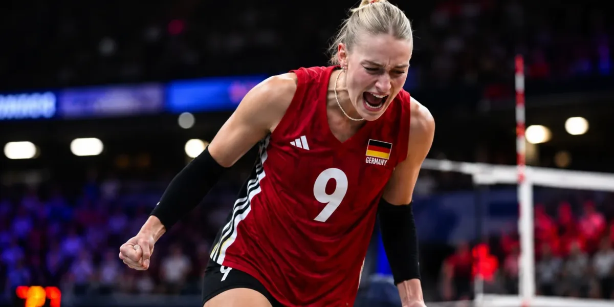 Volei feminino: Jogadora Comemorando