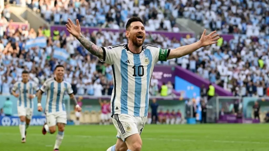 Copa do Mundo: Messi comemorando