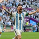 Copa do Mundo: Messi comemorando